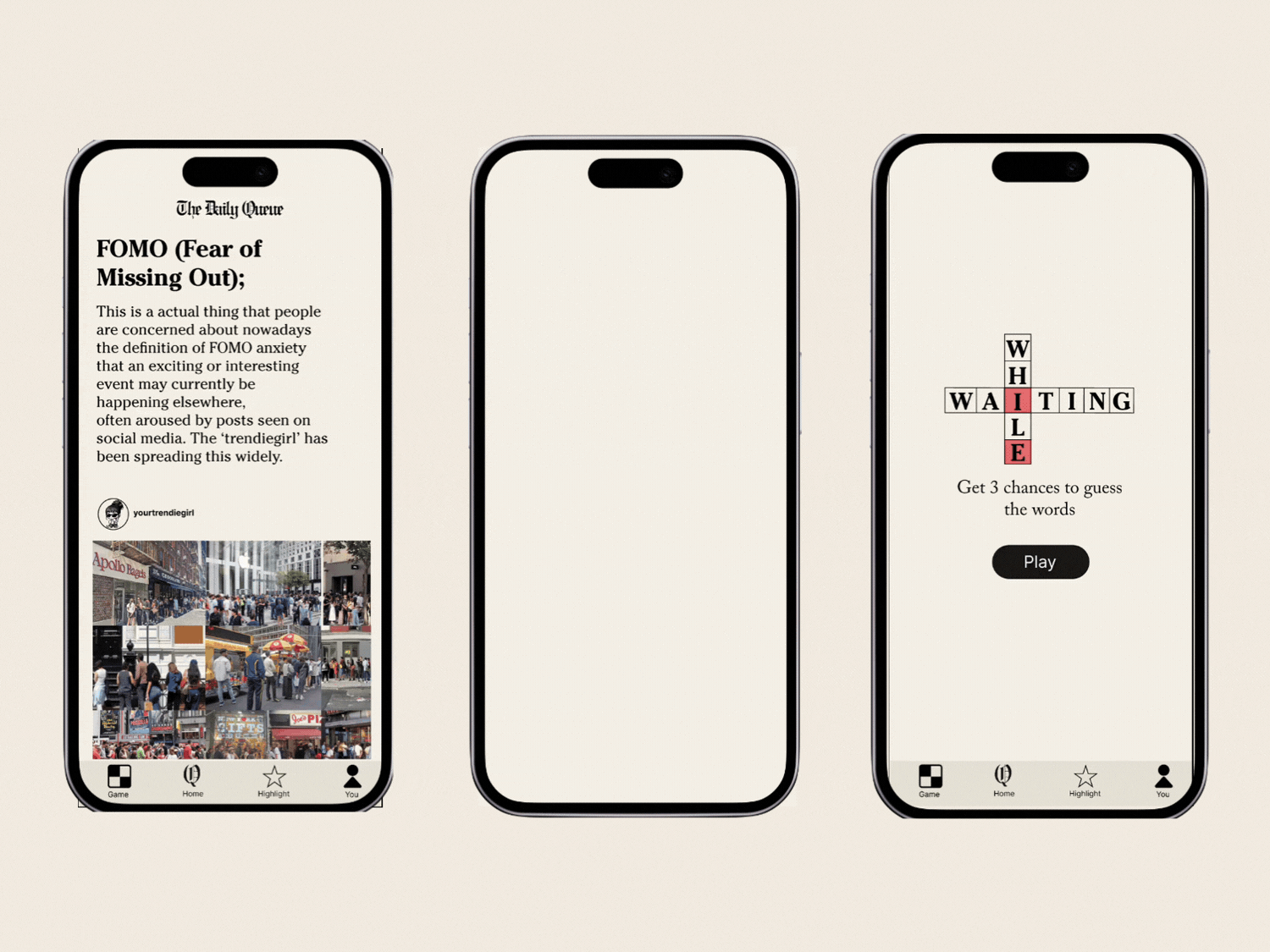 The Daily Queue UIUX screen 3